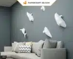 Papercraft dauphins en origami papier 3D à faire soi-même, weergave 2