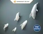 Papercraft dauphins en origami papier 3D à faire soi-même