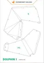 Papercraft dauphins en origami papier 3D à faire soi-même, weergave 6