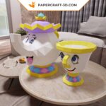 Papercraft von Madame Pottine und Tassilo in 3D-Origami