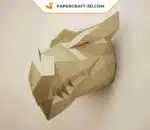 Papercraft de tête de dragon noir en origami papier 3D