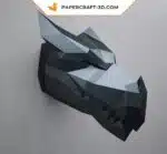 Papercraft de tête de dragon noir en origami papier 3D, weergave 3