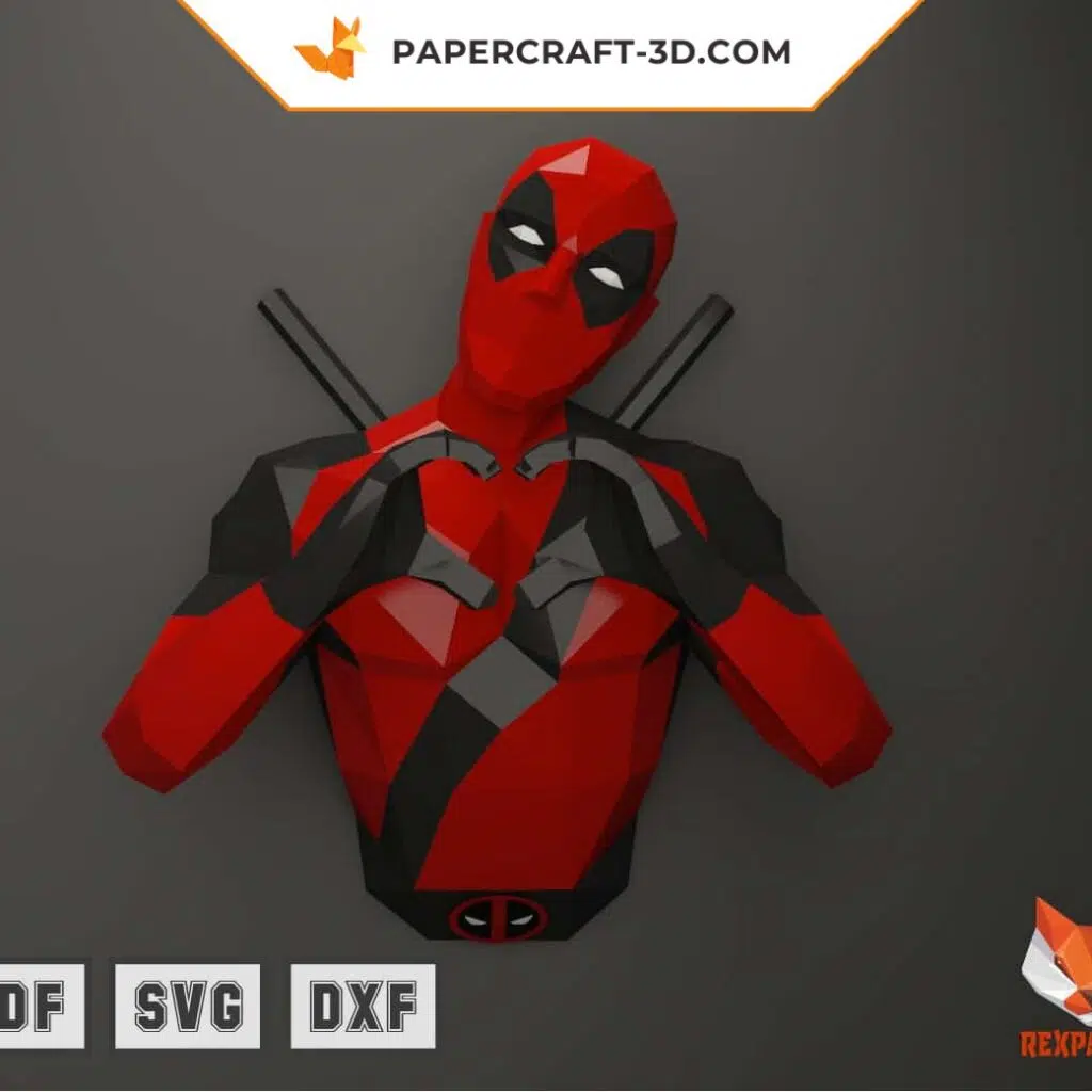 Deadpool Papercraft als 3D-Origami