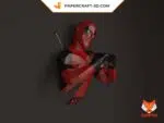 Papercraft de Deadpool em origami 3D