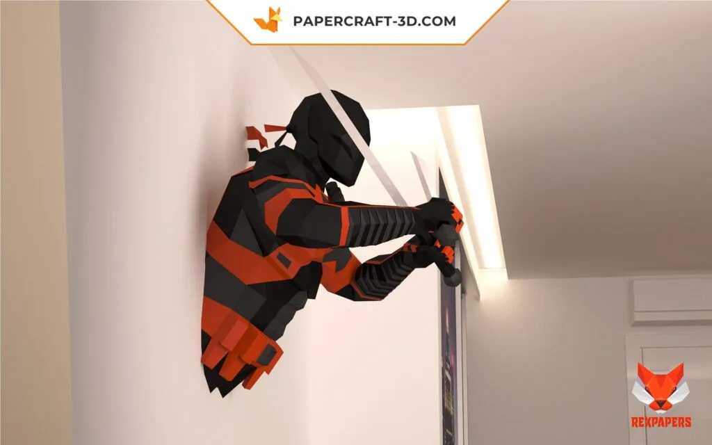 Papercraft Deathstroke en origami papier 3D : modèle PDF DIY, weergave 2
