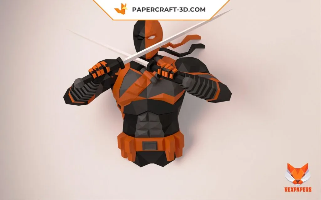 Papercraft Deathstroke en origami papier 3D : modèle PDF DIY