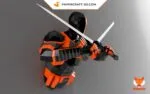 Papercraft Deathstroke en origami papier 3D : modèle PDF DIY, weergave 6