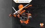 Papercraft Deathstroke en origami papier 3D : modèle PDF DIY, weergave 7