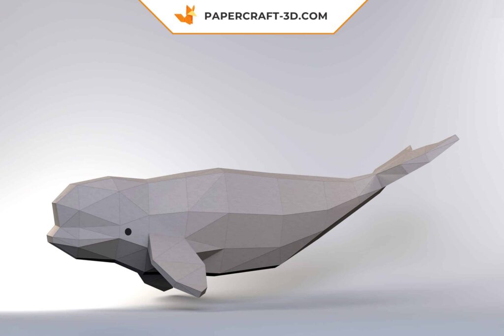 Papercraft beluga em origami 3D