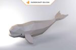 Papercraft eines Belugas in 3D-Origami