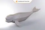Papercraft beluga em origami 3D
