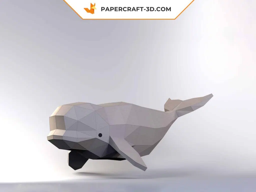 Papercraft beluga em origami 3D