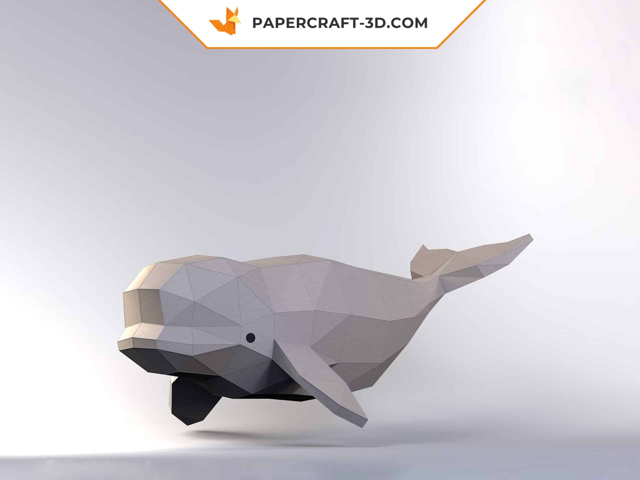 Papercraft eines Belugas in 3D-Origami Papercraft eines Belugas in 3D-Origami