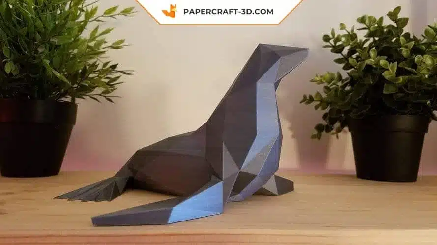 3D origami seal papercraft