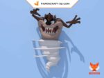 Papercraft Tasmanian devil in 3D origami
