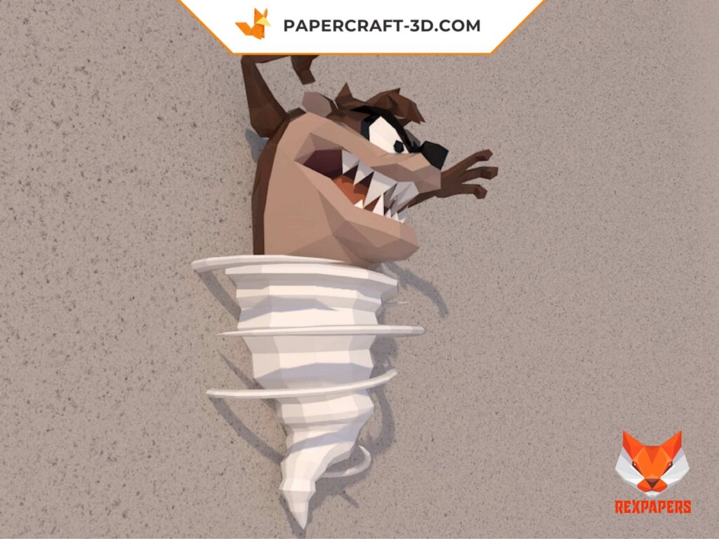 Tasmanian Devil 3D Origami – XXL Paper Sculpture