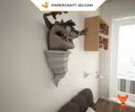 Papercraft Demônio da Tasmânia em origami 3D, vista 9