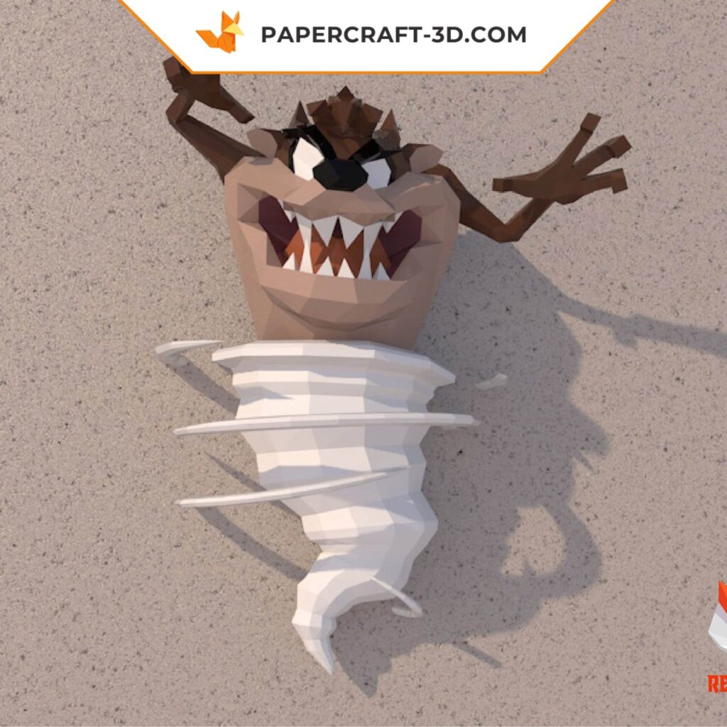 Papercraft wild boar head in origami