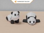 Papercraft of two pandas in 3D origami
