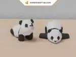 Papercraft de dois pandas em origami 3D