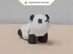 Papercraft of two pandas in 3D origami