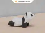 Papercraft of two pandas in 3D origami