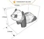 Papercraft de dois pandas em origami 3D