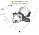 Papercraft de dois pandas em origami 3D