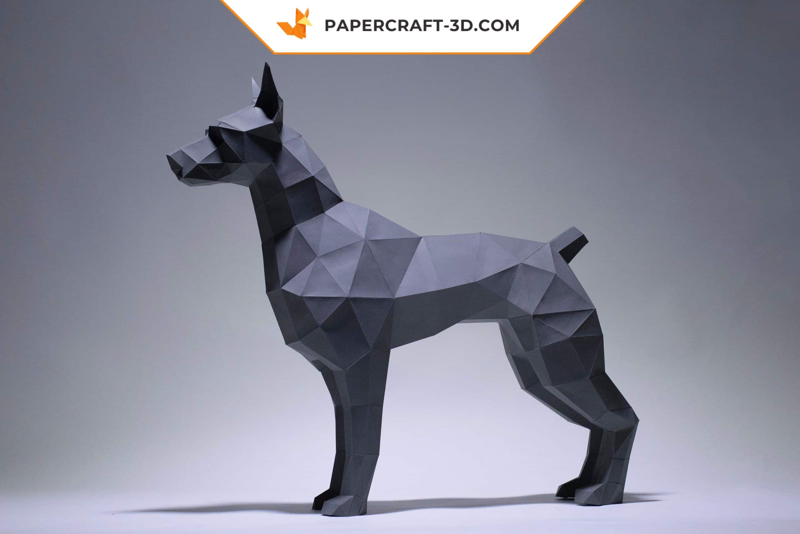 Papercraft Doberman in 3D origami Papercraft Doberman in 3D origami