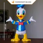 Papercraft Donald Duck en origami papier 3D à faire soi-même, weergave 3