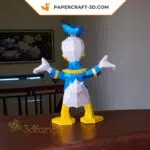 Papercraft Donald Duck en origami papier 3D à faire soi-même, weergave 5