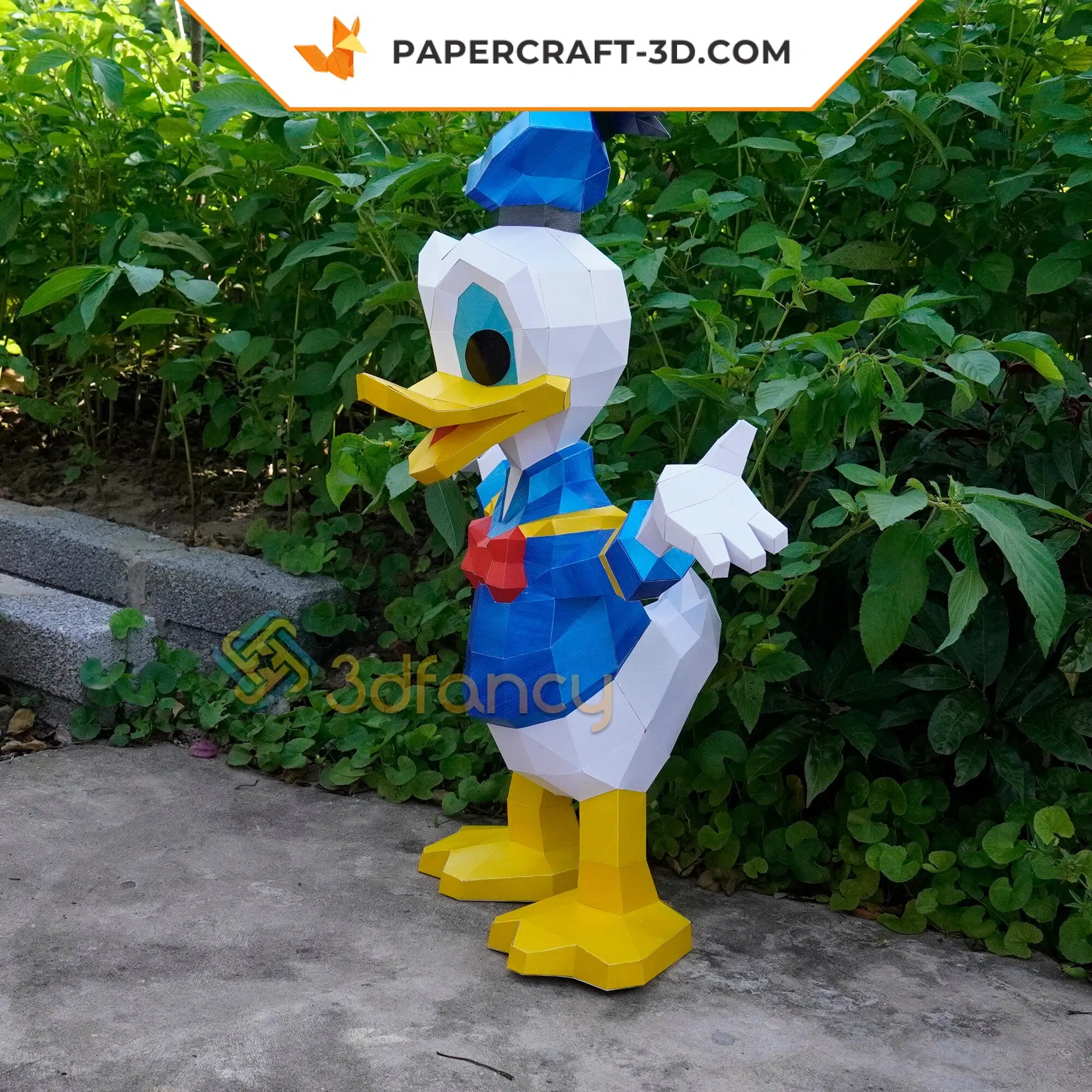 Papercraft Donald Duck en origami papier 3D à faire soi-même, weergave 6