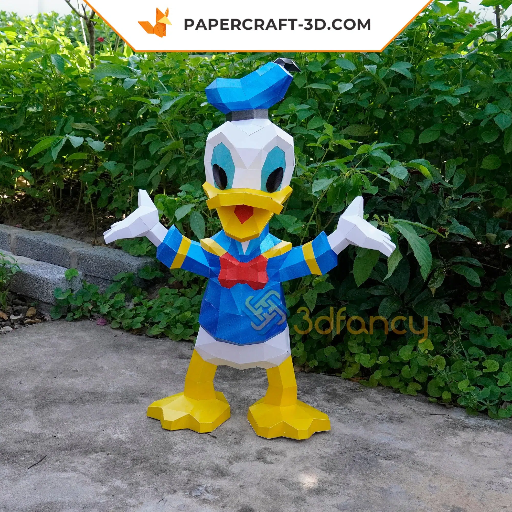 Papercraft Donald Duck en origami papier 3D à faire soi-même, weergave 7