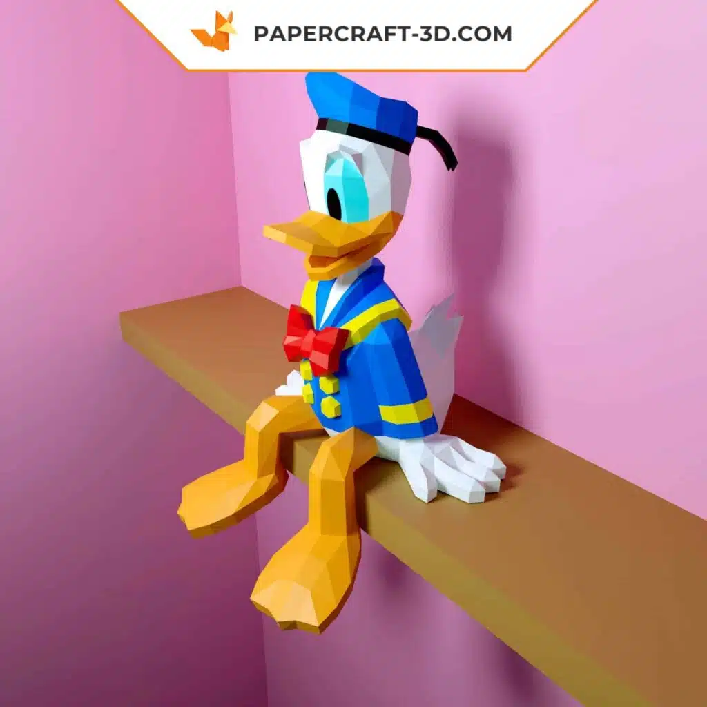 Papercraft von Donald Duck als 3D-Origami