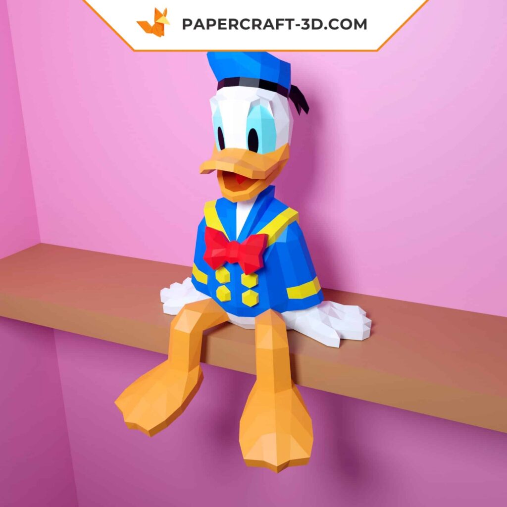 Papercraft von Donald Duck als 3D-Origami