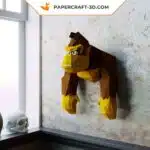 Papercraft di Donkey Kong in origami 3D