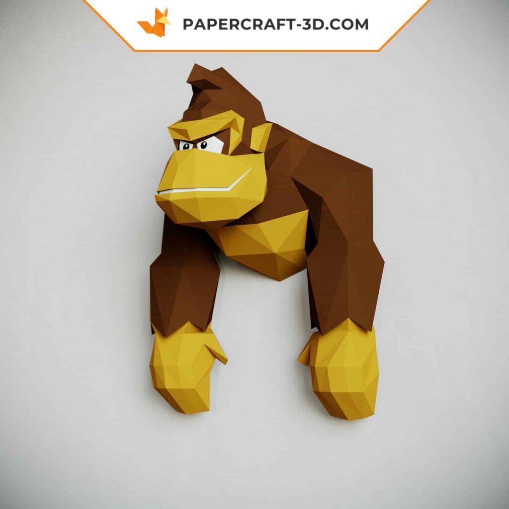 Papercraft do Donkey Kong em origami 3D