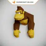 Papercraft di Donkey Kong in origami 3D