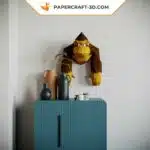 Papercraft di Donkey Kong in origami 3D