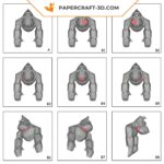 Papercraft of Donkey Kong in 3D origami