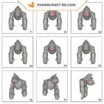 Papercraft di Donkey Kong in origami 3D