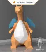 Papercraft Glurak stehend Pokemon im 3D-Origami