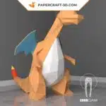 Papercraft Glurak stehend Pokemon im 3D-Origami