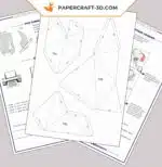 Papercraft Charizard Pokémon de pie en origami 3D, vista 5