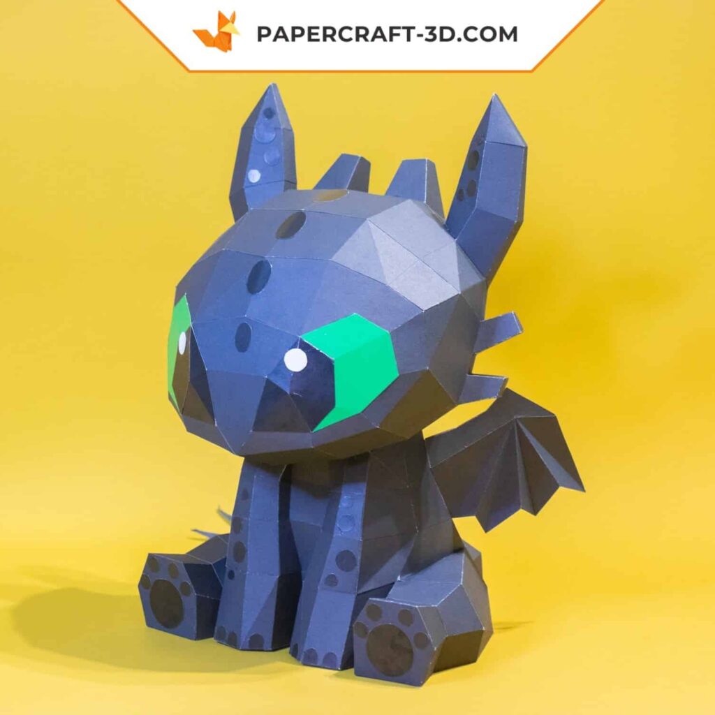 Papercraft of Dragon Fury Nocturne in 3D origami