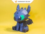 Papercraft do dragão Fúria Noturna em origami 3D