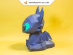 Papercraft des Drachen Fury Nocturne in 3D-Origami