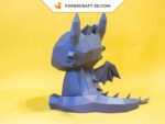 Papercraft des Drachen Fury Nocturne in 3D-Origami