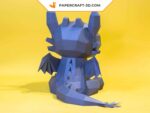 Papercraft des Drachen Fury Nocturne in 3D-Origami