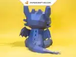 Papercraft Dragon Fury Nocturne origami papier 3D DIY, weergave 4